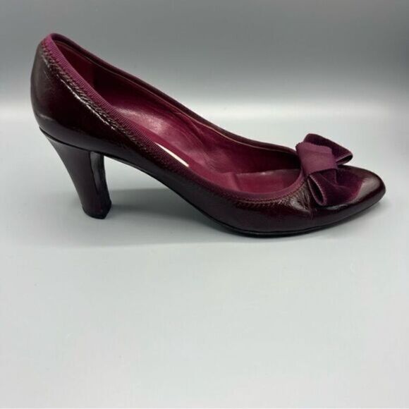 Marc Jacobs Leather Velvet Bow Heels - Picture 1 of 8